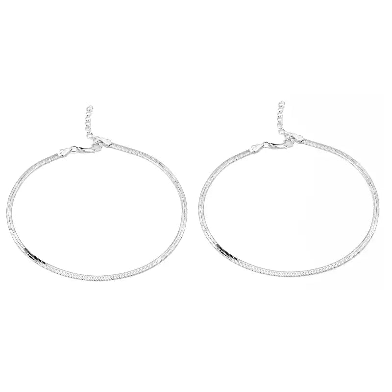 Swanya Silver 925 Sterling Silver Anklet Gifts for Women and Girls | With Certificate of Authenticity and 925 Stamp | 6 Months Plating Warranty (Pack of 2)