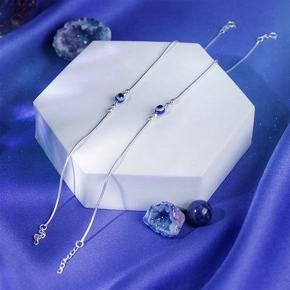 Silver Anklet with Evil Eye