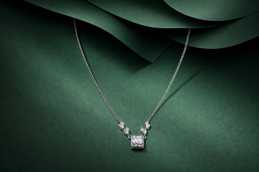 Silver Necklace with Cubic Zirconia
