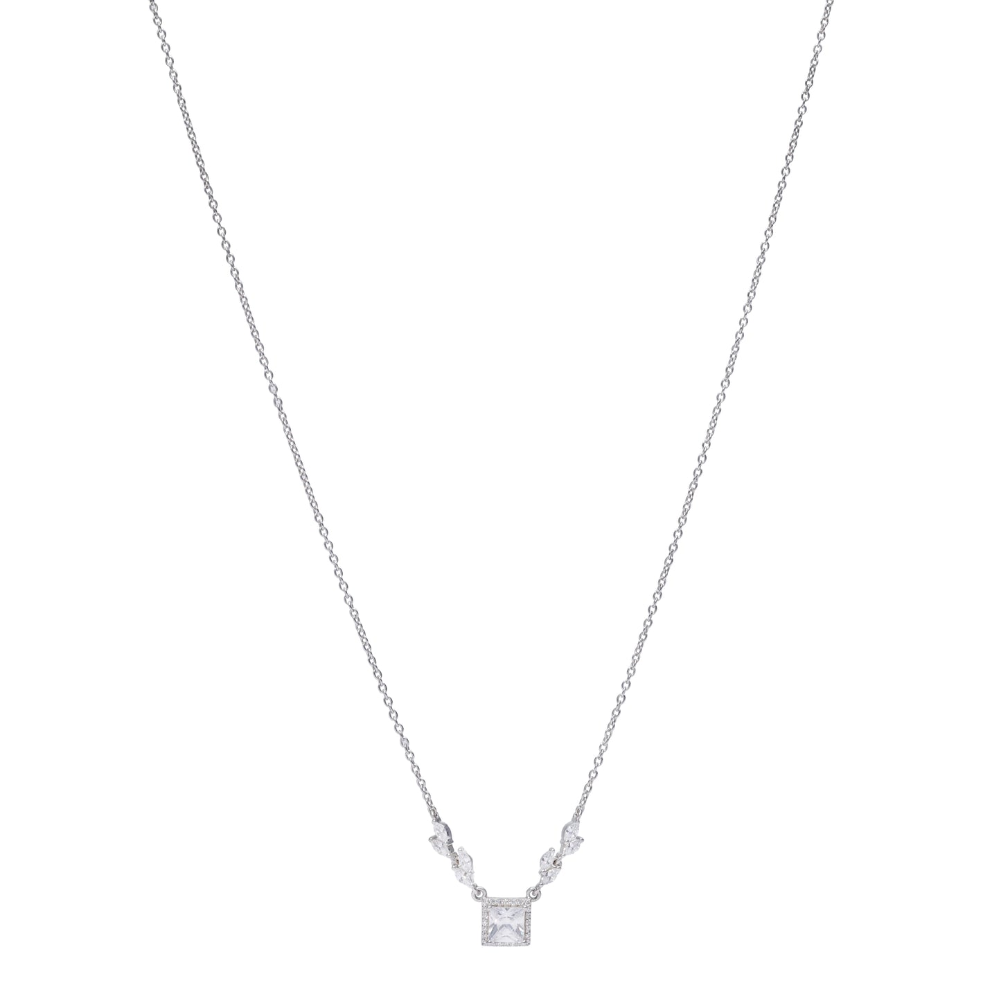 Silver Necklace with Cubic Zirconia