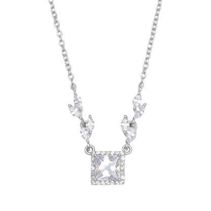 Silver Necklace with Cubic Zirconia