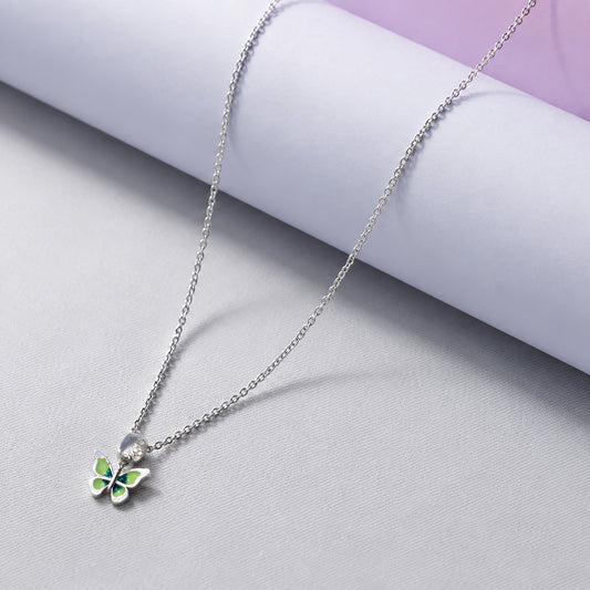 Silver Chain with Butterfly Pendant